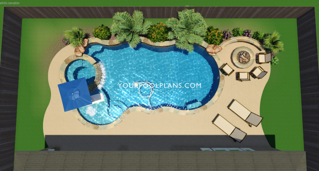 2D Construction View Pool Plans | Your Online Pool Design