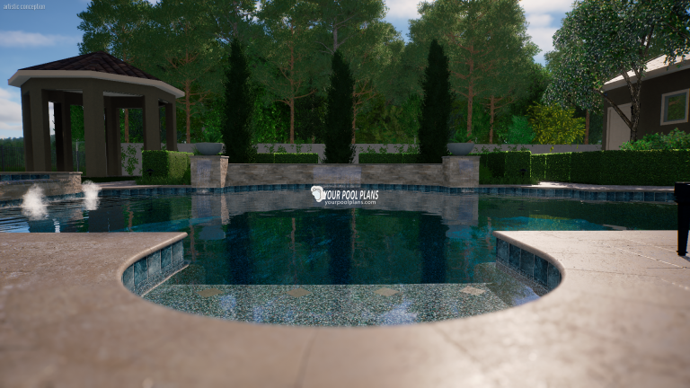 preliminary swimming pool design 3D example