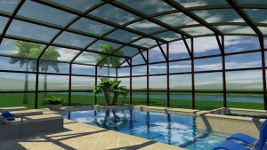 custom 3d pool design with enclosure
