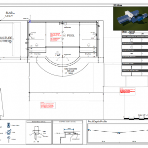 Swimming pool construction plan 2d example