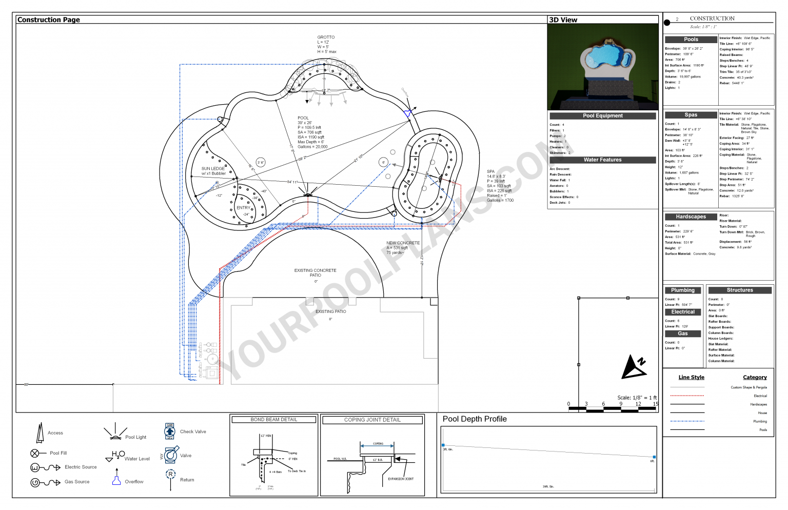 inground pool blueprints