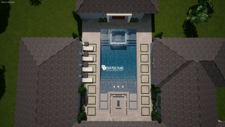 Modern courtyard pool design
