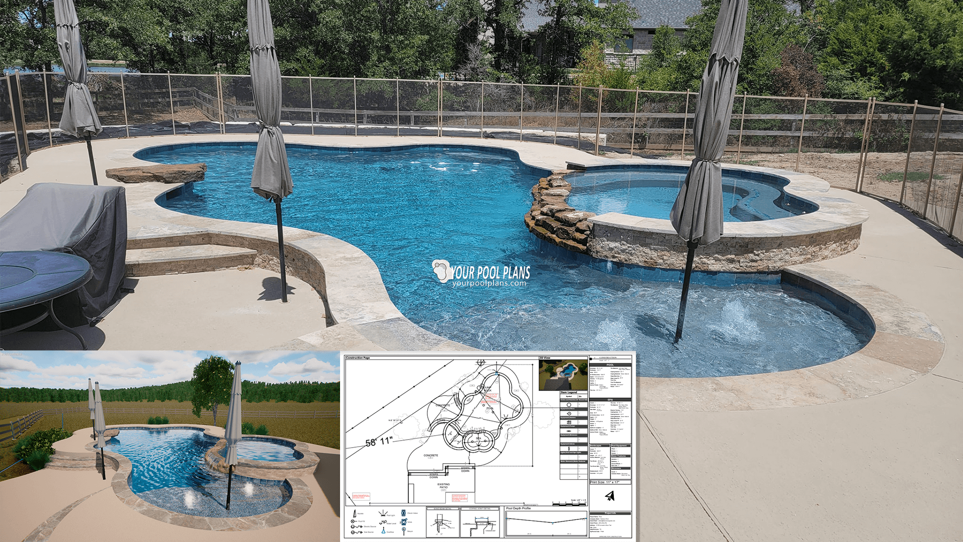 Swimming Pool Plans | Pool Design & Rendering, Permit Ready