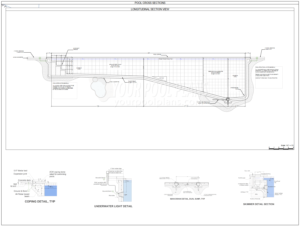 swimming pool cross section drawing service