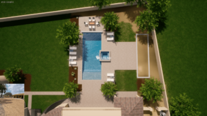 Pool plans Arizona 3D rendering