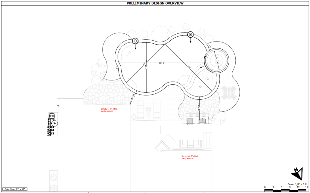 Pool plans Austin Texas 2D drawing