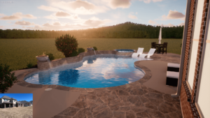 Pool plans Austin Texas 3D rendering