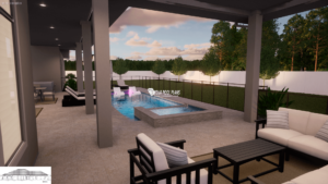 Pool plans Florida 3D Rendering example