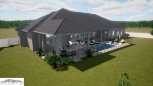 Pool plans Florida 3D Rendering example