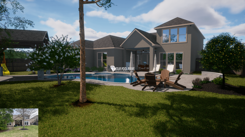 Pool plans LA 3D rendering
