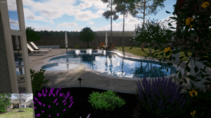 Pool plans LA 3D rendering