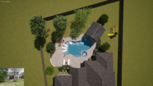 Pool plans LA 3D rendering