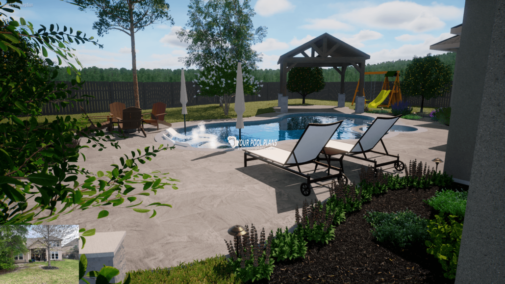 Pool plans LA 3D rendering