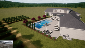 Pool plans New York 3D rendering example