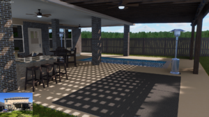 Pool plans San Antonio TX 3D Design render