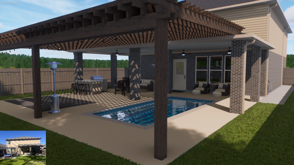 Pool plans San Antonio TX 3D Design render