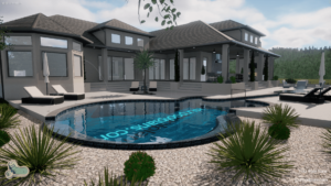 Pool permit plans Alabama 3D rendering 4