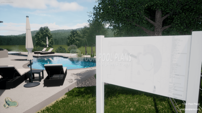 Pool permit plans Alabama 3D rendering