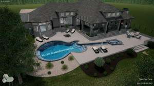 Pool permit plans Alabama 3D rendering 7