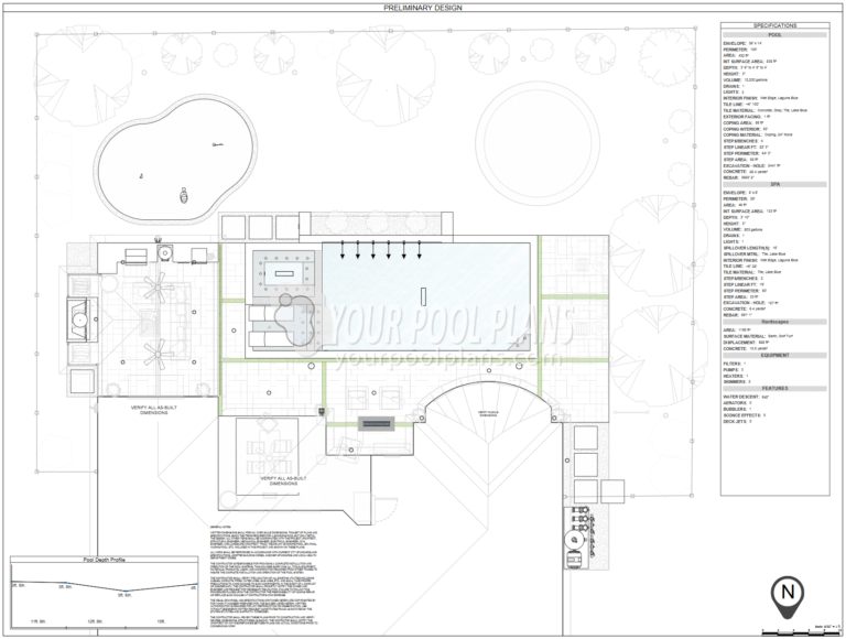 Pool permit plans Colorado pool plan view