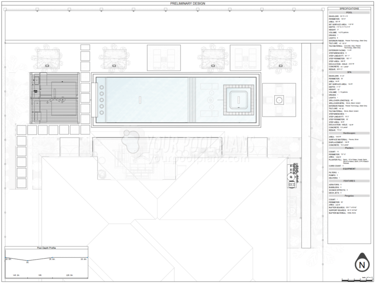 Pool permit plans Texas plan view