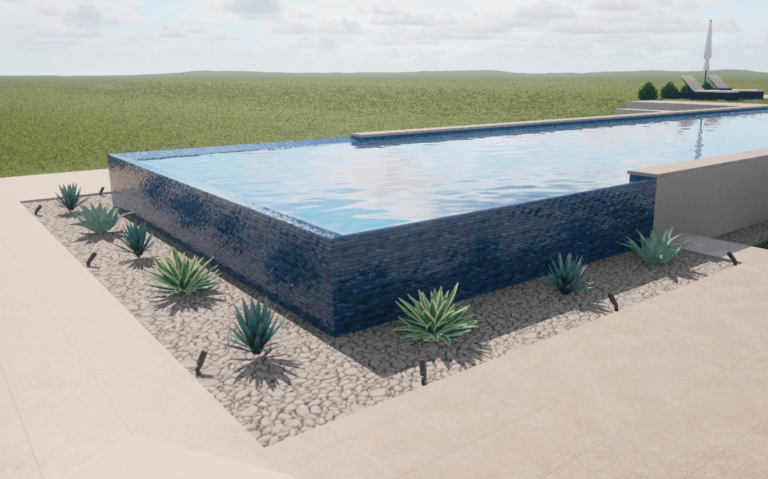 faux edge pool design 3D example