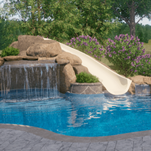 grotto pool design 3D rendering