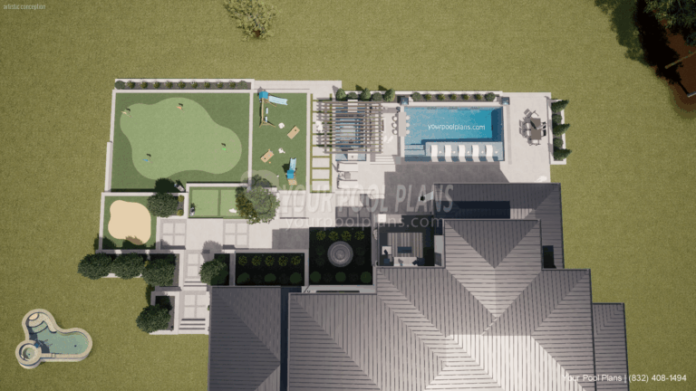 Pool permit plans, pool design plans, South Carolina 3D rendering example