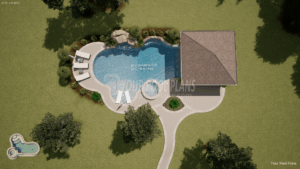 Arkansas swimming pool design plans for permit 3d rendering example