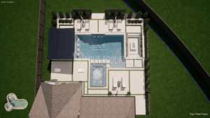 Nevada swimming pool design plans for permit 3d rendering example