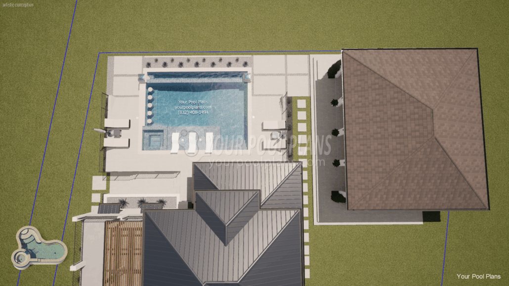 New Mexico pool design plans for permit 3d rendering example