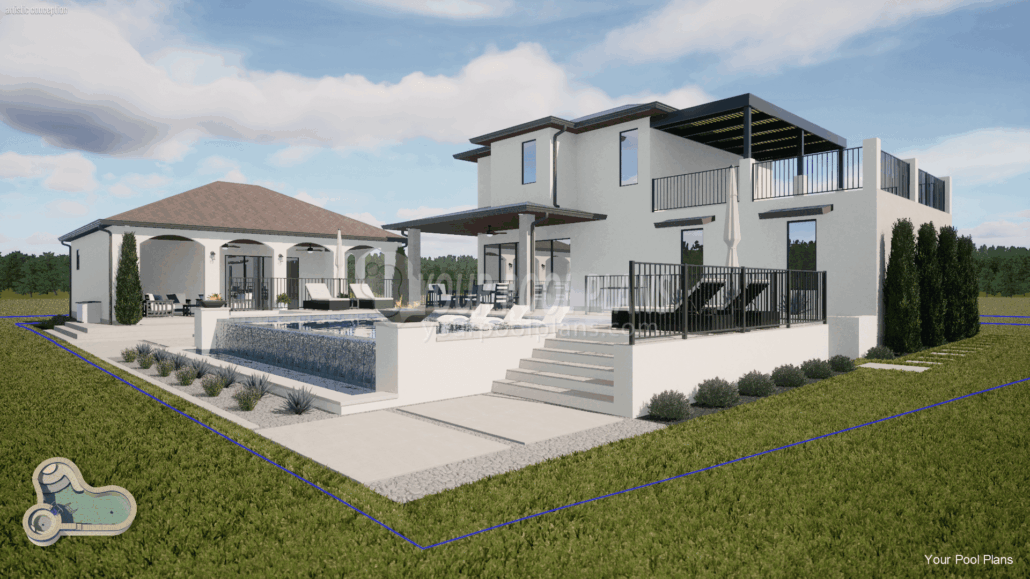 New Mexico pool design plans for permit 3d rendering example