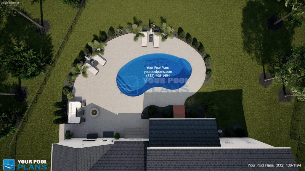 Connecticut swimming pool plans 3D rendering