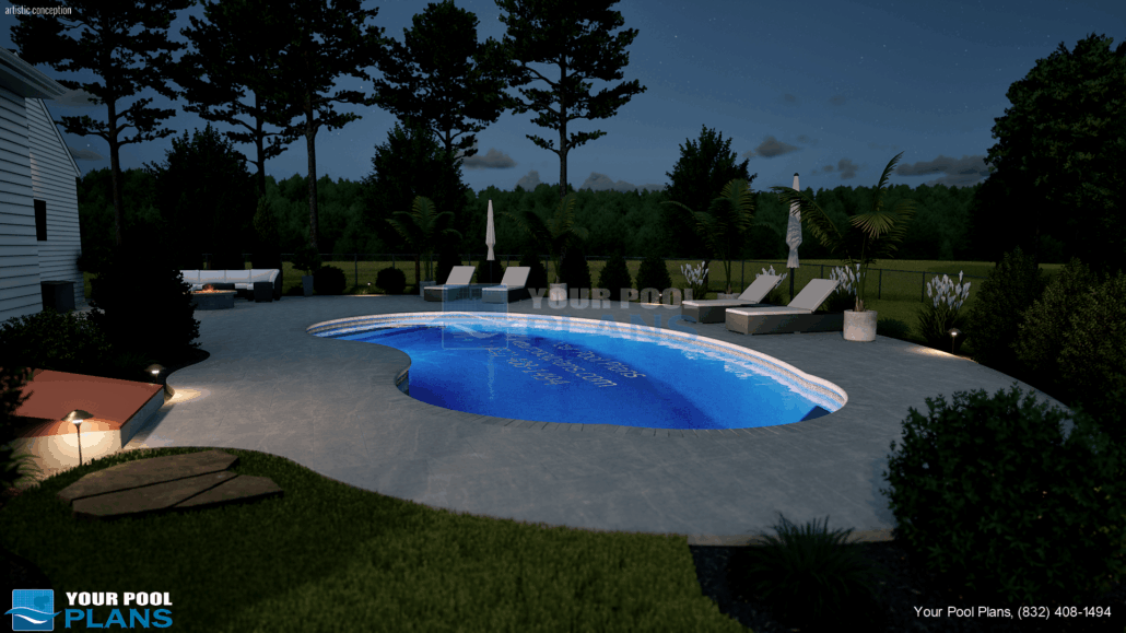 Connecticut swimming pool plans 3D rendering