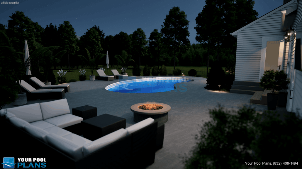 Connecticut swimming pool plans 3D rendering