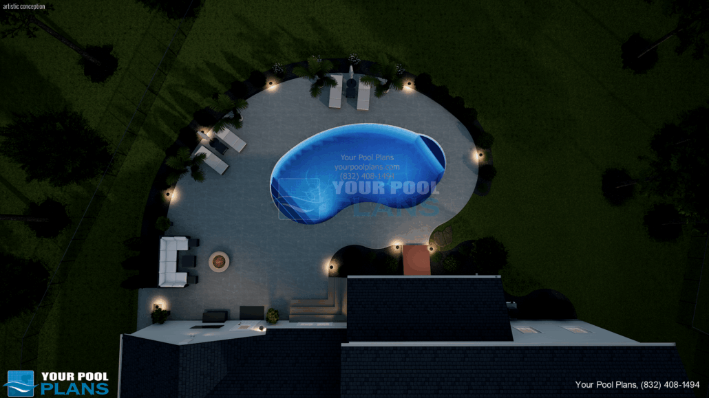 Connecticut swimming pool plans 3D rendering