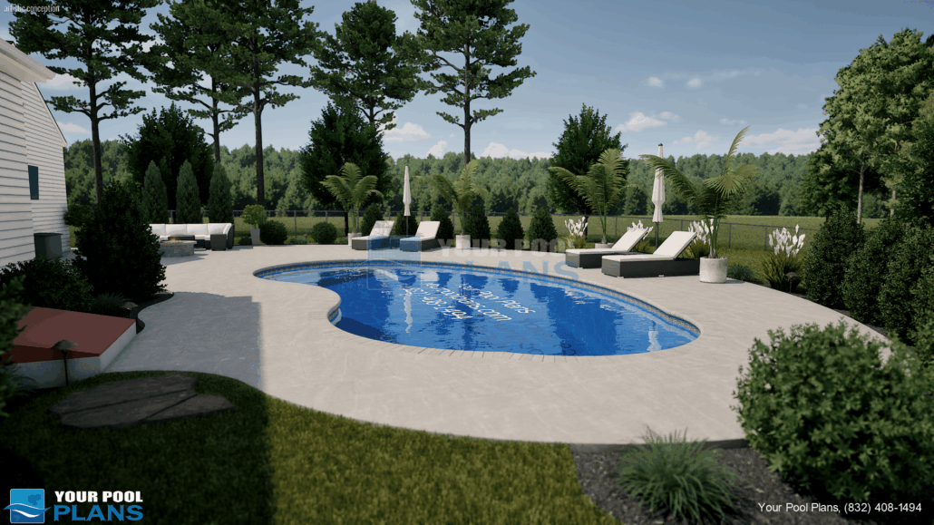 Connecticut swimming pool plans 3D rendering