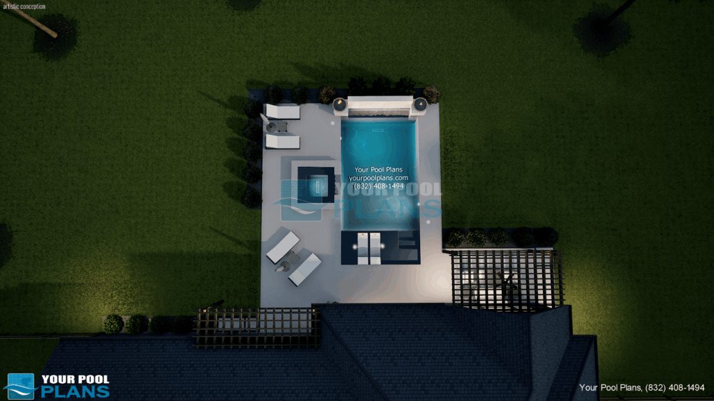 Iowa swimming pool design services 3D rendering example