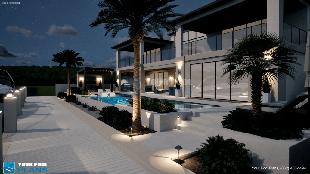 Maryland pool designs and plans 3D rendering example