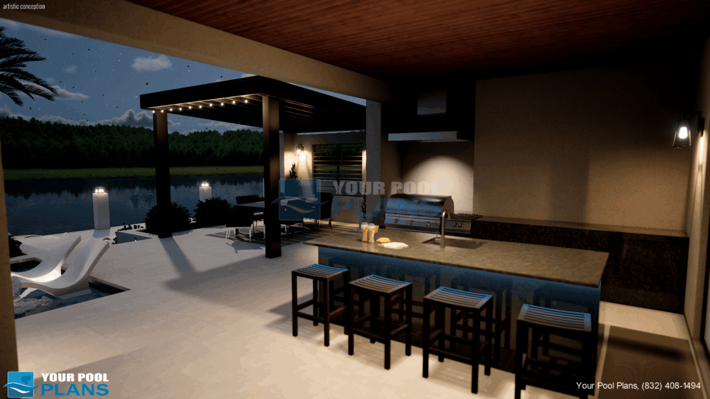 Maryland pool designs and plans 3D rendering example