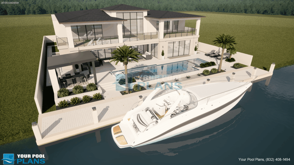 Maryland pool designs and plans 3D rendering example