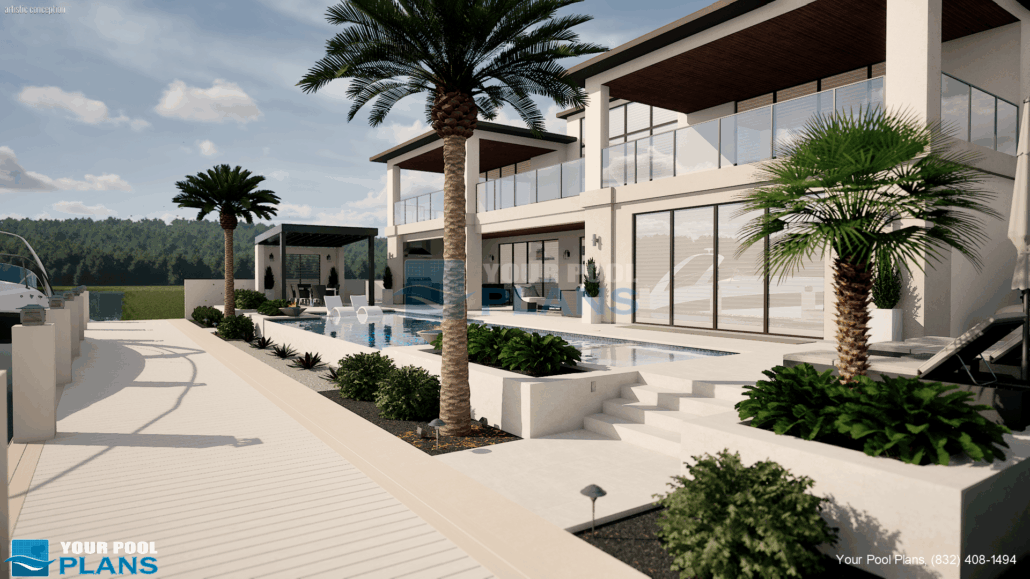 Maryland pool designs and plans 3D rendering example