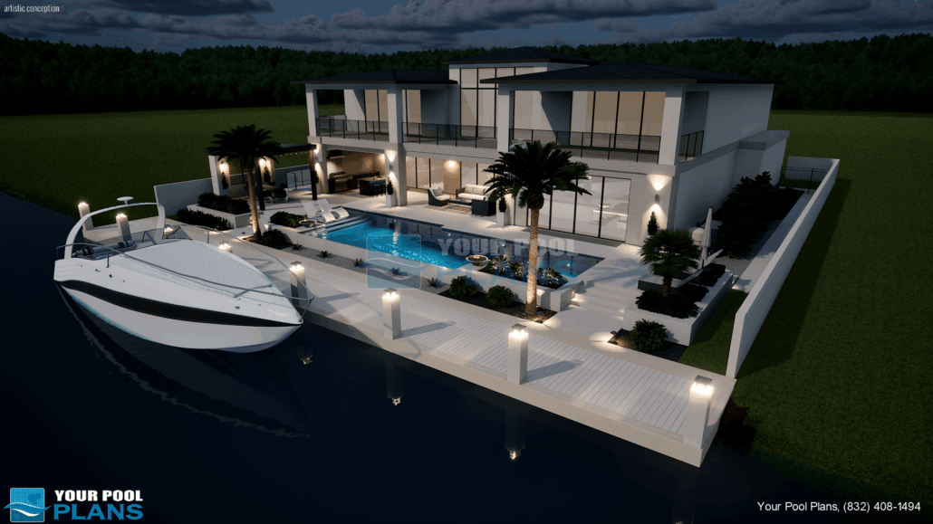 Maryland pool designs and plans 3D rendering example