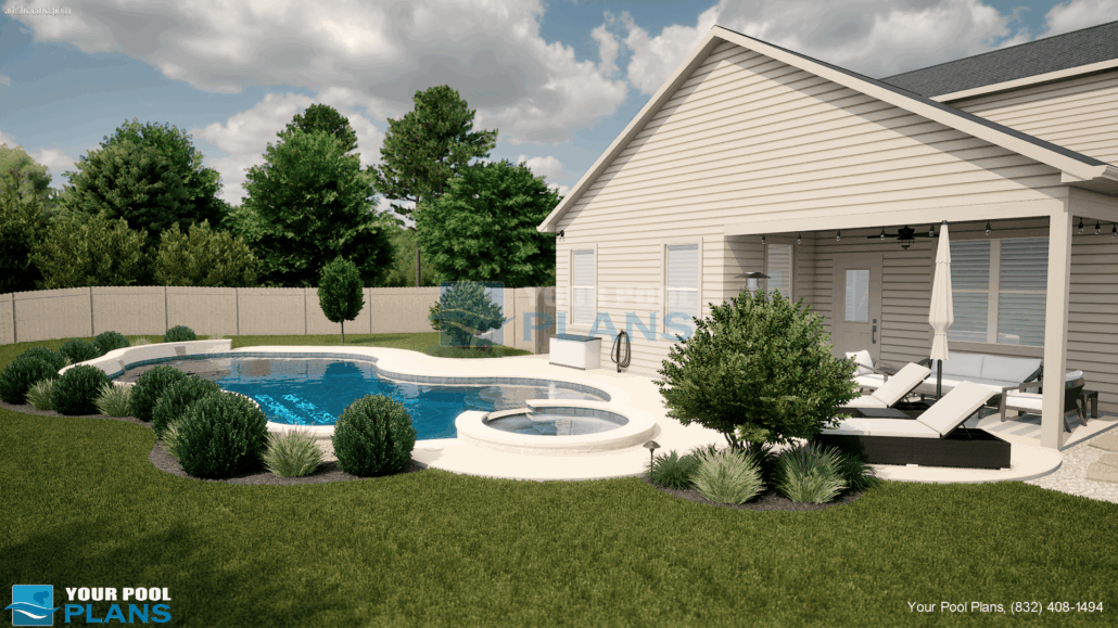 Pool design in Mississippi 3D rendering example