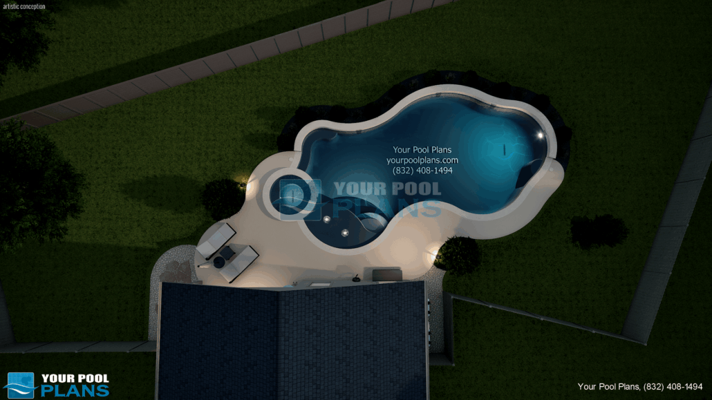 Pool design in Mississippi 3D rendering example