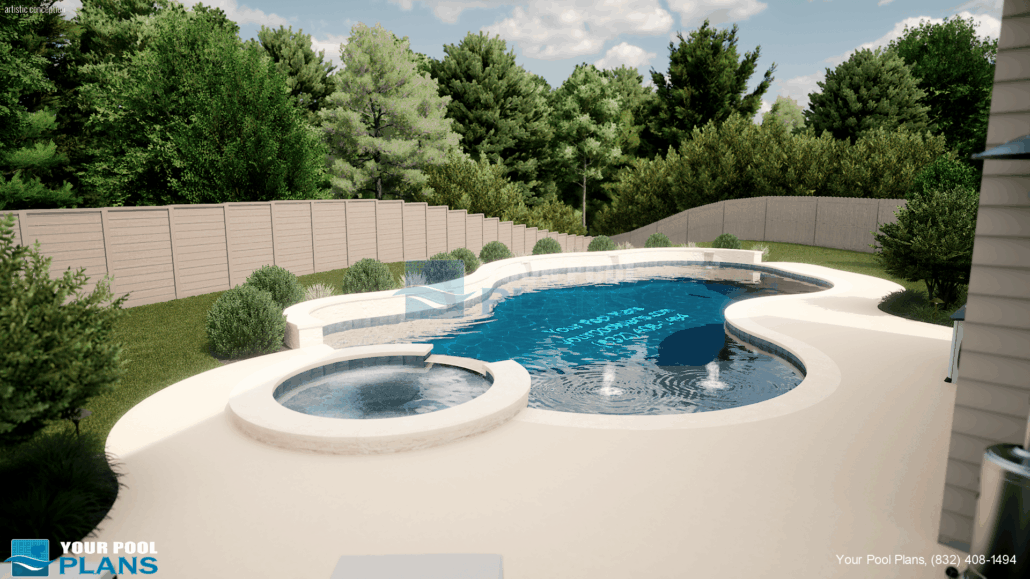 Pool design in Mississippi 3D rendering example