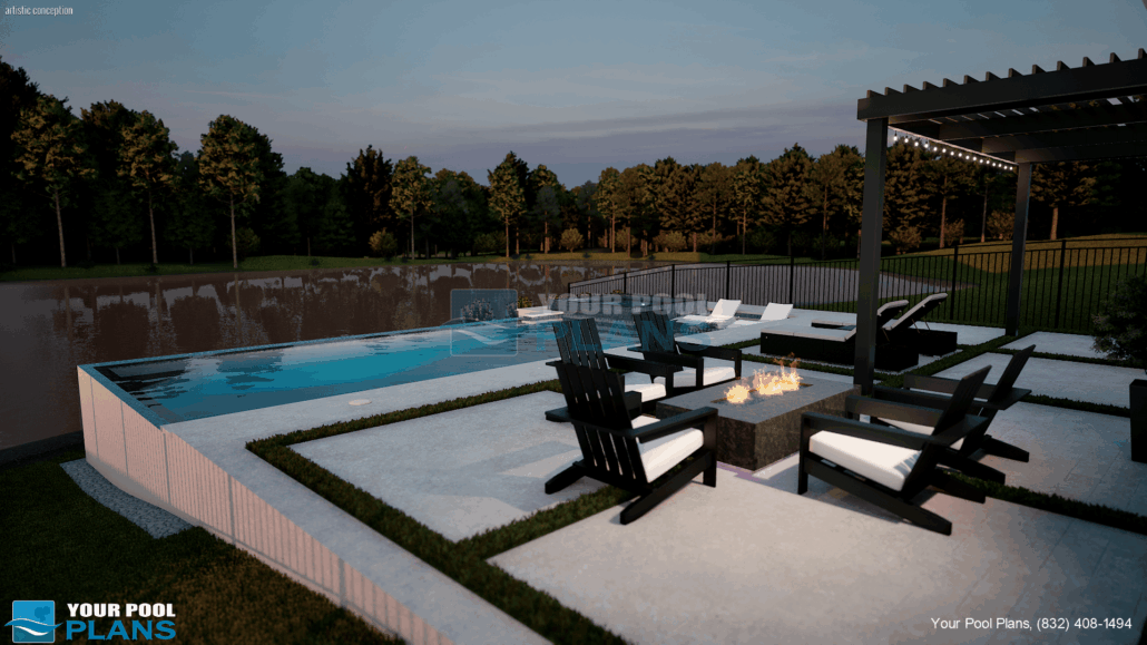 Pool designs and plans Idaho 3D rendering example
