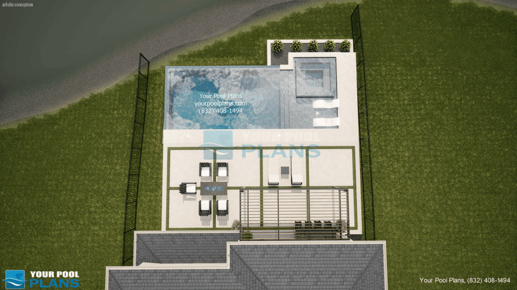 Pool designs and plans Idaho 3D rendering example