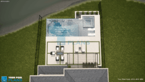 Pool designs and plans Idaho 3D rendering example