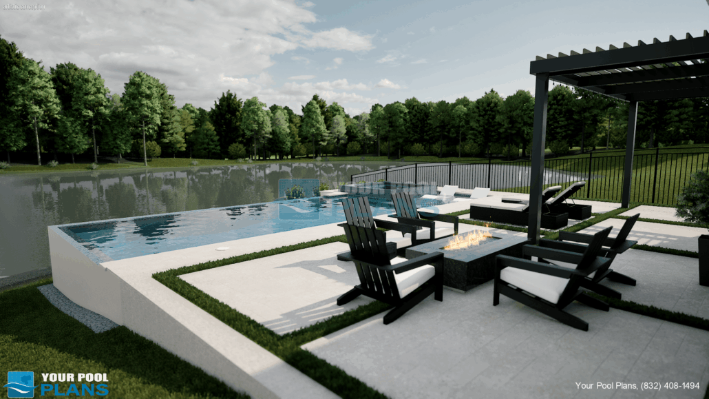 Pool designs and plans Idaho 3D rendering example